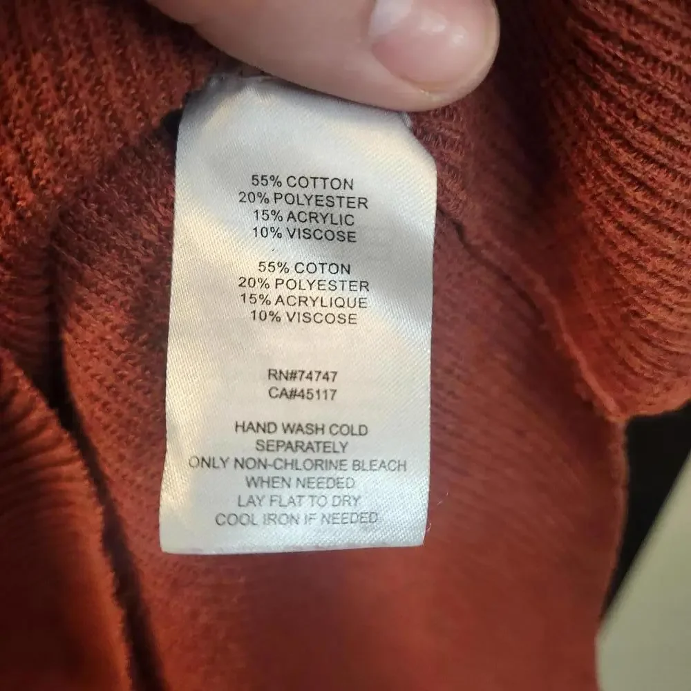 Natural Reflections Women's Long Sleeve Knit Top in Rust, Size Large - Picture 3 of 8